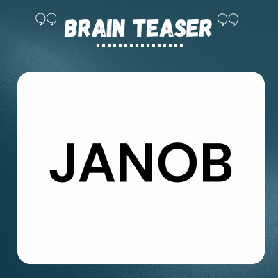 JANOB  – Answer for rebus Puzzle