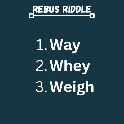 Way Whey Weigh Rebus Riddle | with Answer