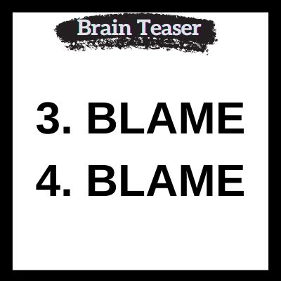 BLAME BLAME Rebus puzzle